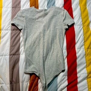 Abercrombie and Fitch size M grey short sleeve bodysuit!